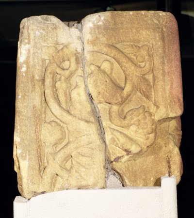 Rothbury Cross Shaft Fragment, Decorated with an Inhabited Scroll, 800-850 AD by Anglo Saxon